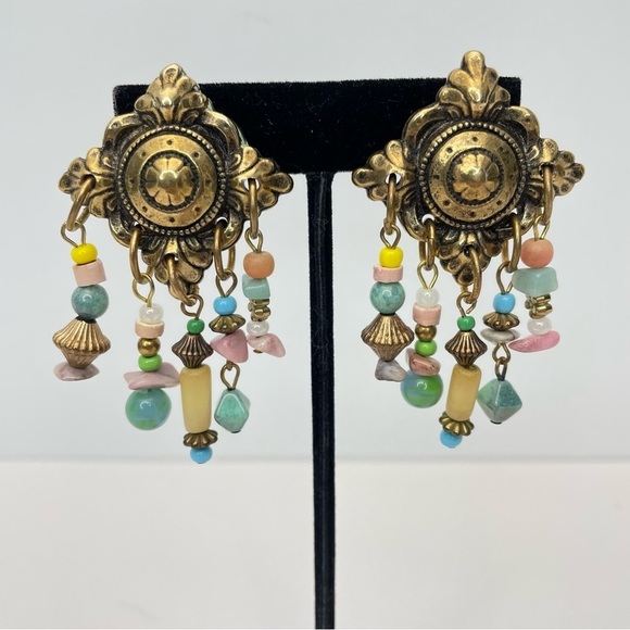 BOHEMIAN Statement Clip On Earrings - Picture 3 of 9